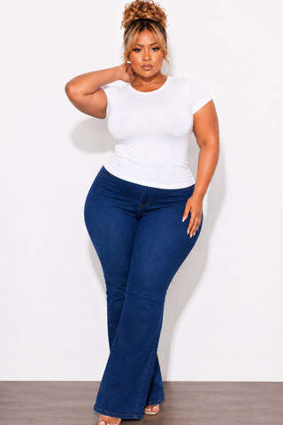 Final Sale Plus Size Crew Neck T-Shirt in White