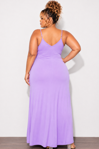 Final Sale Plus Size Spaghetti Strap Maxi Dress in Lavender