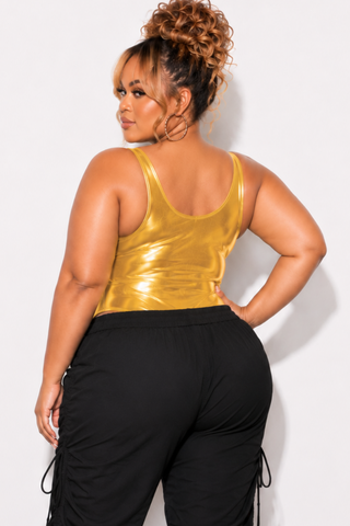 Final Sale Plus Size Bodysuit in Gold/Black