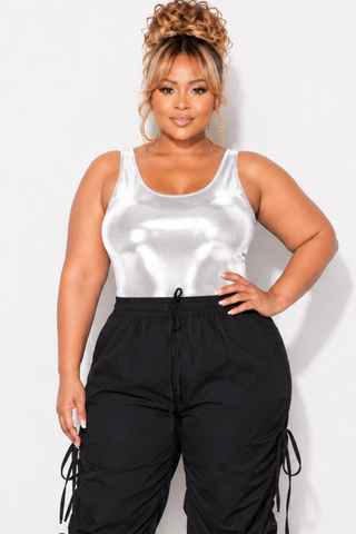 Final Sale Plus Size Bodysuit in Silver and Black