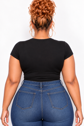 Final Sale Plus Size Crew Neck T-Shirt in Black