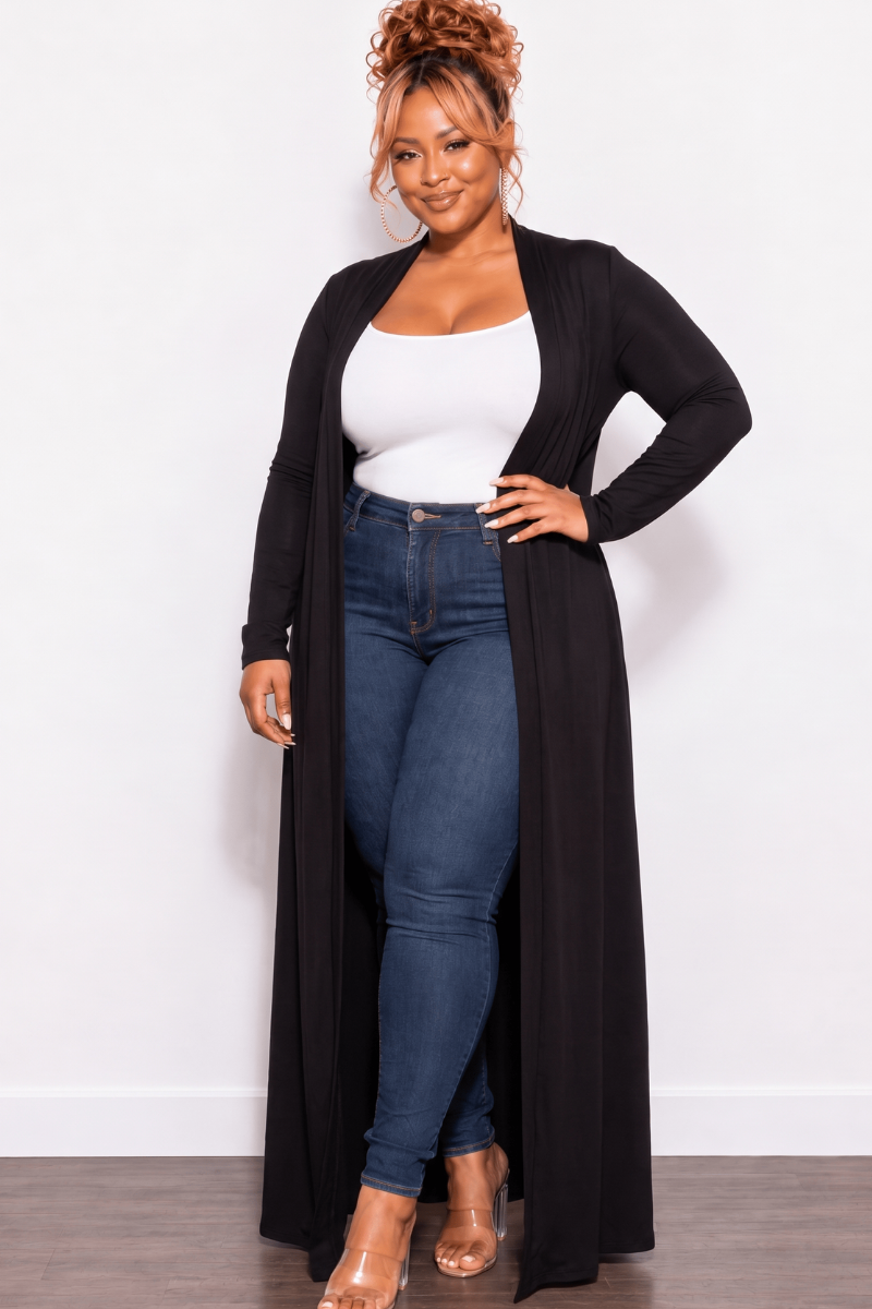 Final Sale Plus Size Duster in Black