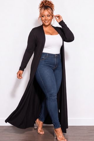 Final Sale Plus Size Duster in Black