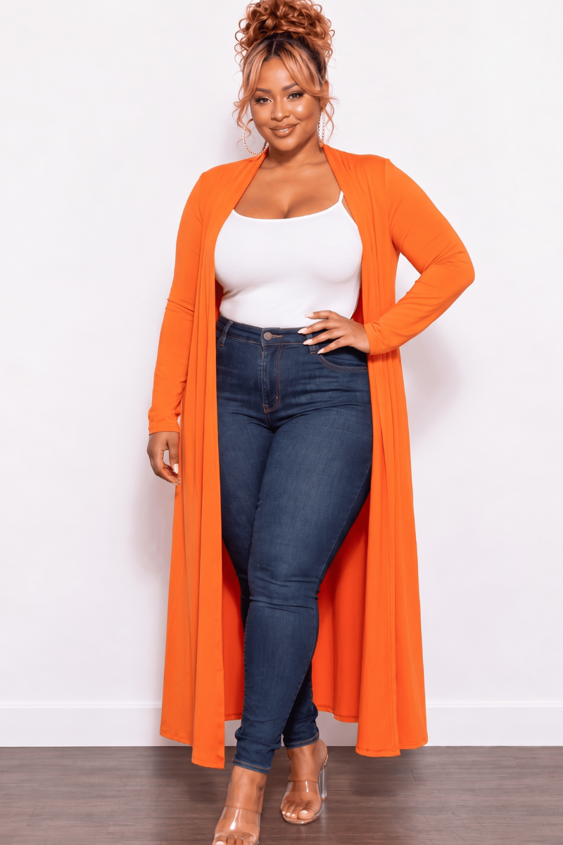 Final Sale Plus Size Duster Orange