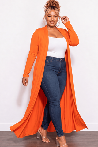 Final Sale Plus Size Duster Orange