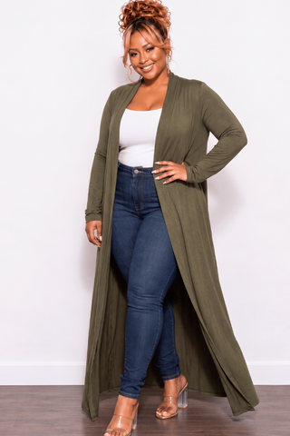 Final Sale Plus Size Duster Olive
