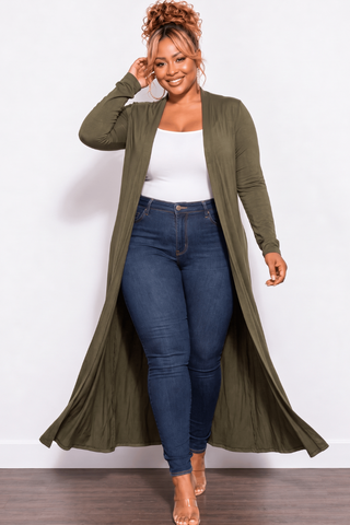 Final Sale Plus Size Duster Olive