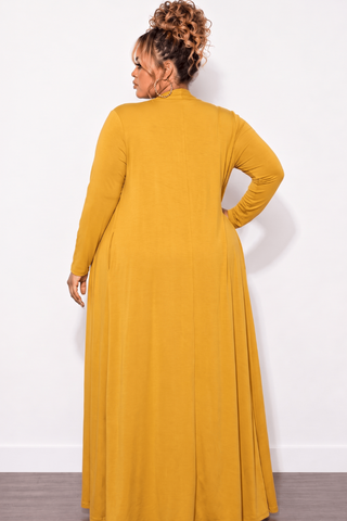 Final Sale Plus Size Duster Mustard