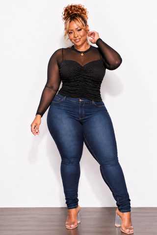 Final Sale Plus Size “Lifting “ Jeans in Dark Denim