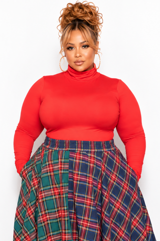Final Sale Plus Size Turtleneck in Red