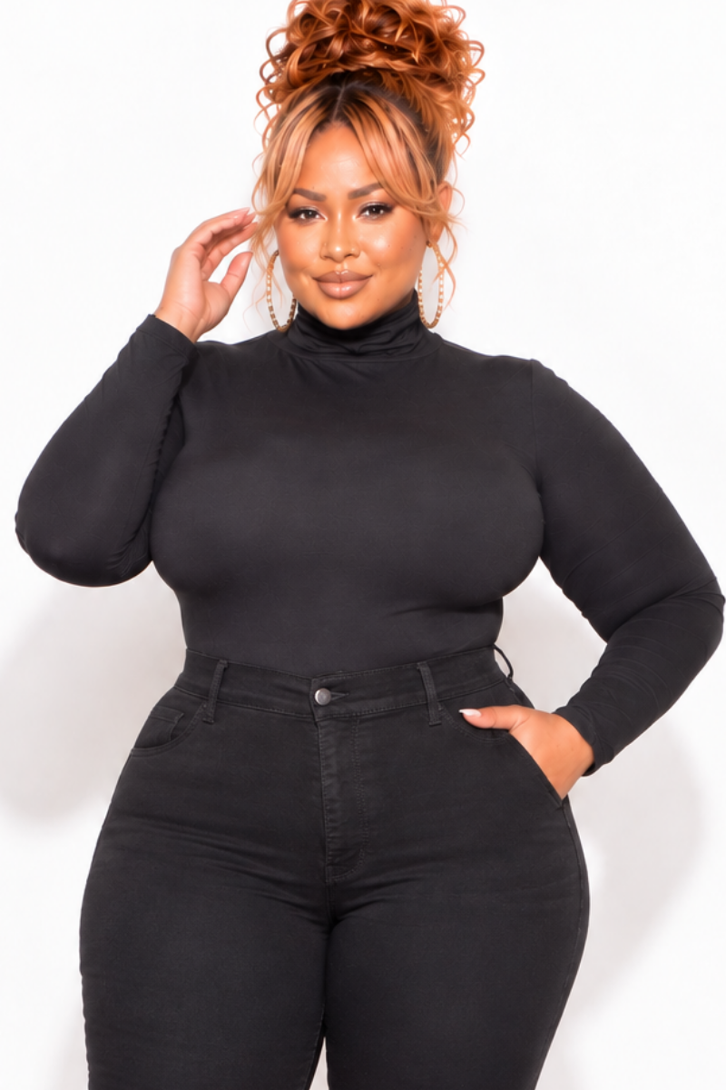Final Sale Plus Size Turtleneck in Black