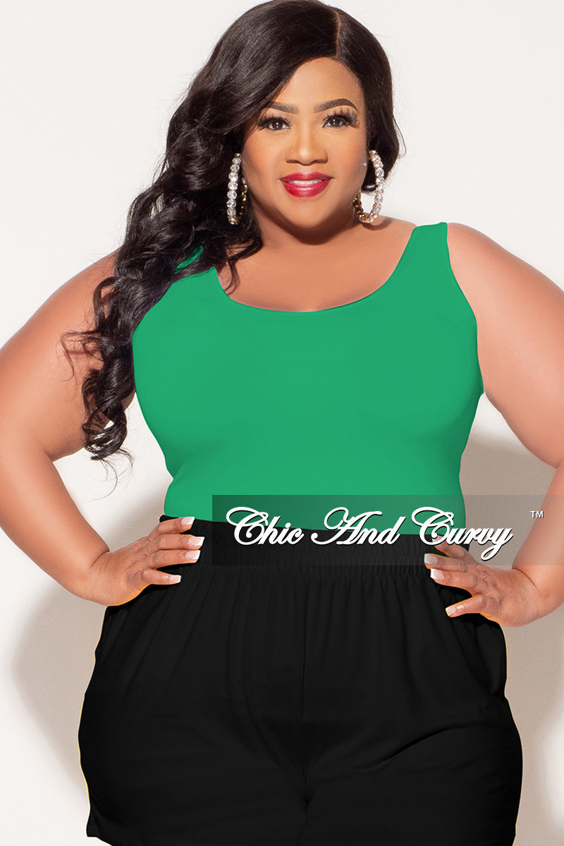 Final Sale Plus Size Camisole with Thick Straps in Kelly Green (Top Only)