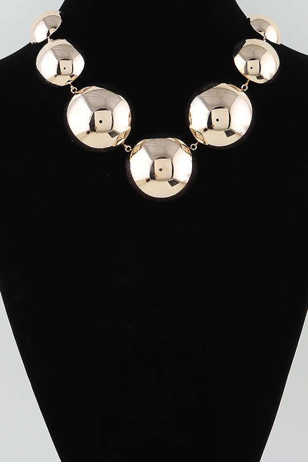 Final Sale Gold Modern Shiny Dome Chain Necklace