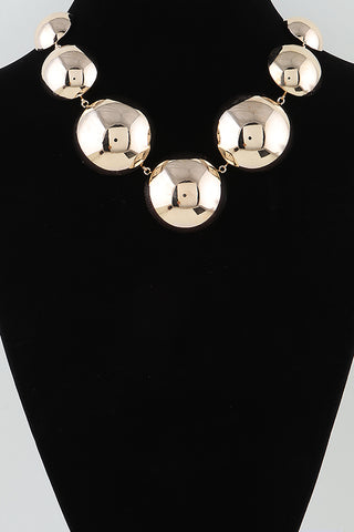 Final Sale Gold Modern Shiny Dome Chain Necklace
