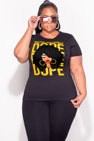 Final Sale Plus Size Fitted Black T-Shirt Unapologetically Dope