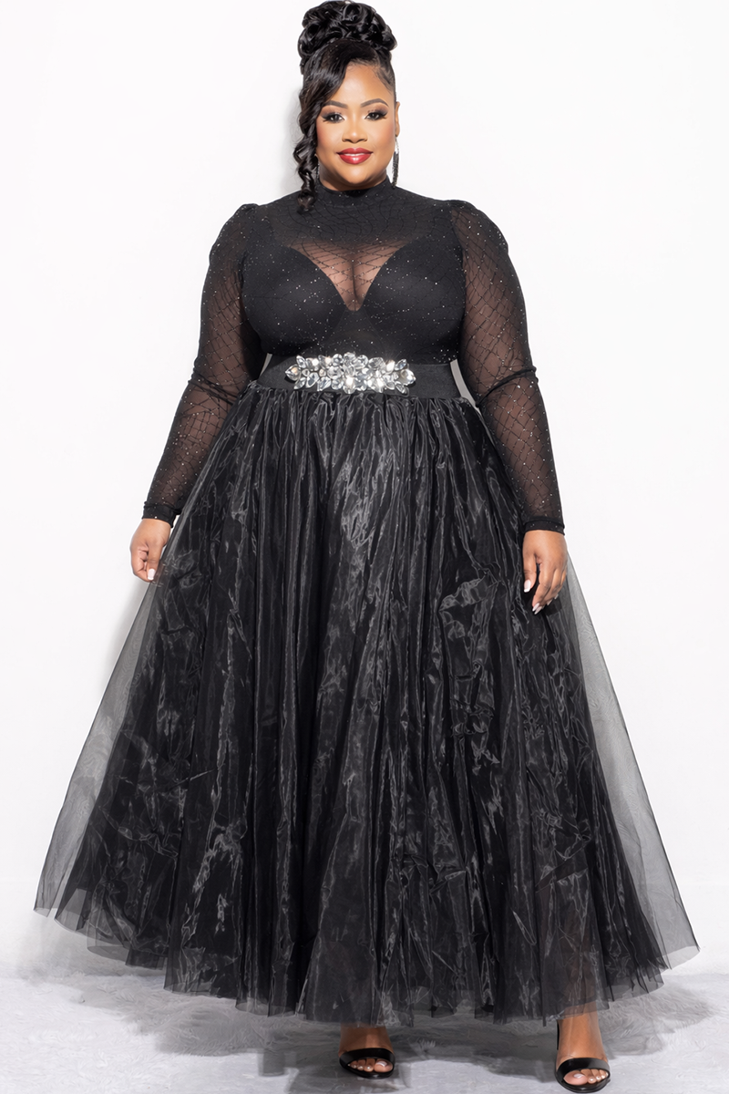 Final Sale Plus Size Maxi Tulle Tutu Skirt in Black (SKIRT ONLY)