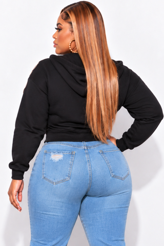 Final Sale Plus Size Jacket with Silver Grommets in Black (Jacket Only)