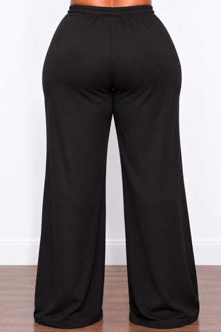 Final Sale Plus Size Jogger Pants with Silver Grommets in Black (Pants Only)