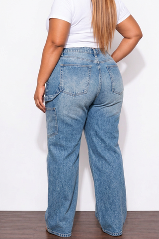Final Sale Plus Size Straight Leg Jean In Medium Wash Denim