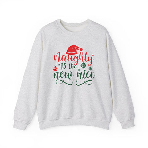 Naughty is the New Nice Sweatshirt | Christmas Santa Hat Holiday Script
