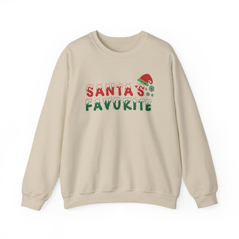 Santa's Favorite Crewneck Sweatshirt | Christmas text design, Santa hat