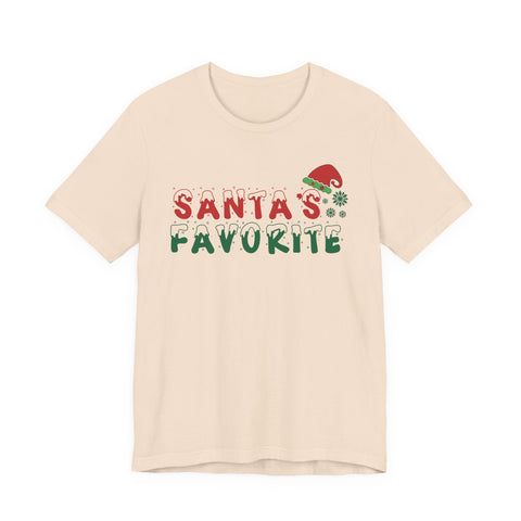 Santa's Favorite T-Shirt | Christmas Santa Hat Snowflake Holiday Tee