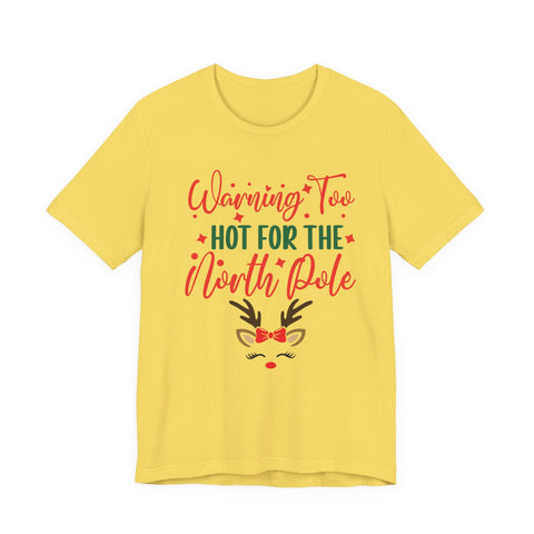 Too Hot for the North Pole Women's V-Neck Tee | Reindeer Christmas Shirt