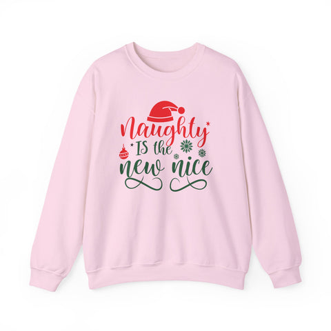 Naughty is the New Nice Sweatshirt | Christmas Santa Hat Holiday Script