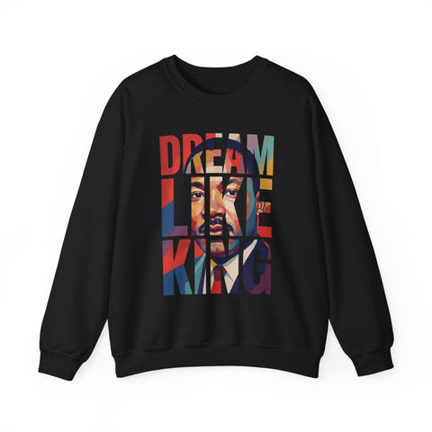 Dream Like King Crewneck Sweatshirt | Bold Letter Portrait Design