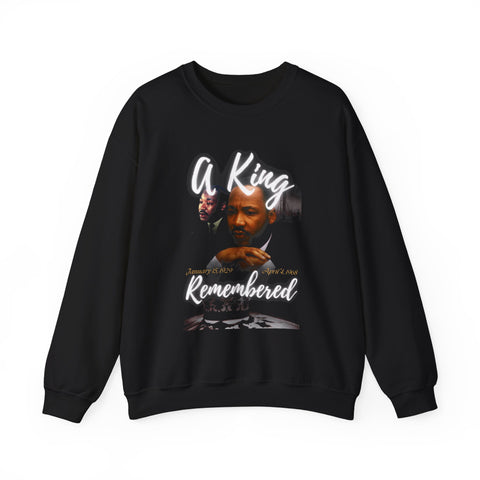 A King Remembered Crewneck Sweatshirt | Memorial Portrait Design