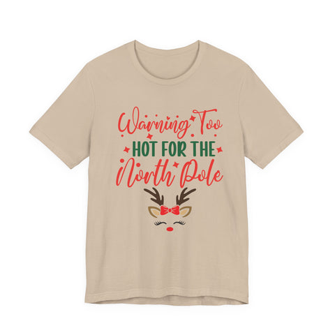 Too Hot for the North Pole Women's V-Neck Tee | Reindeer Christmas Shirt