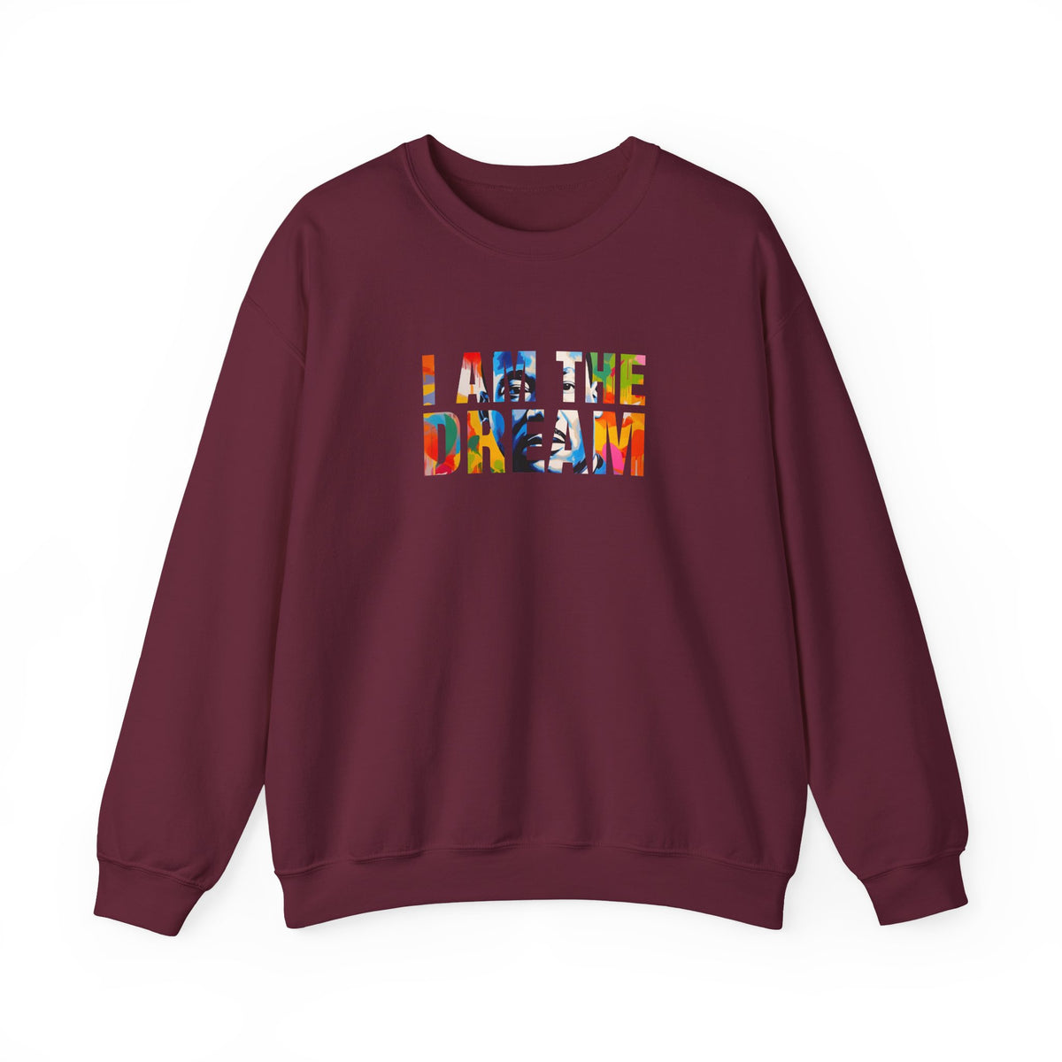 I Am The Dream Crewneck Sweatshirt | Bold Letter Portrait Design