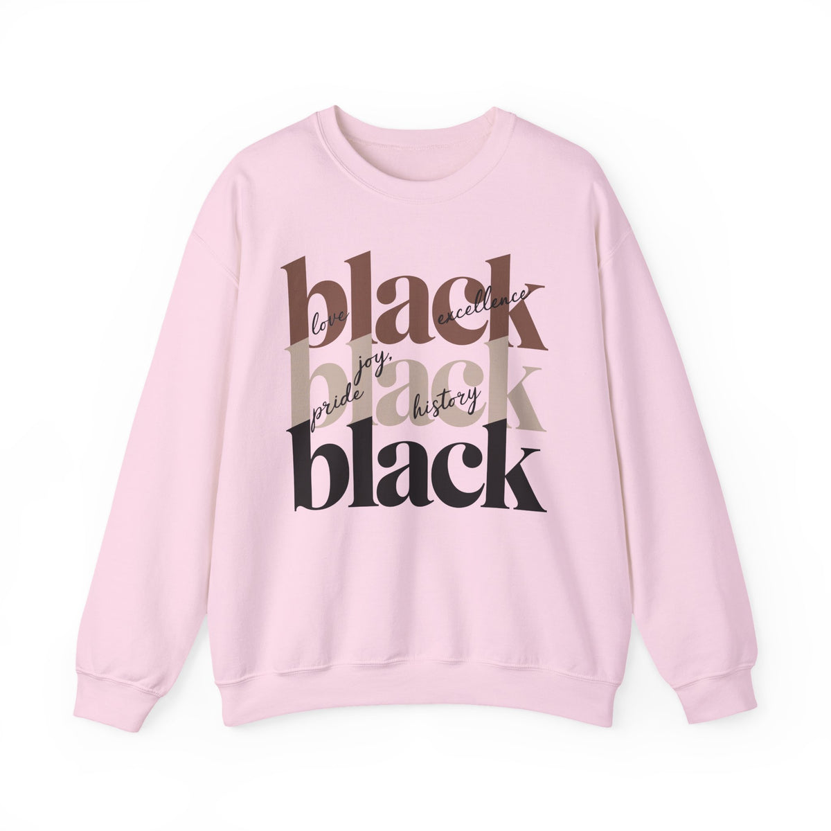 Black Is Beautiful Crewneck Sweatshirt | Bold Stacked Typography Design