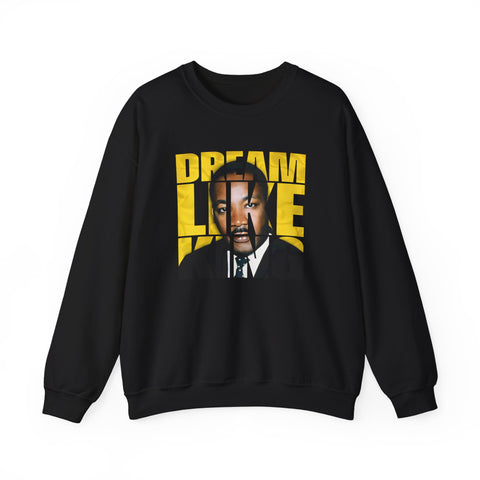 Dream Like King Crewneck Sweatshirt | Bold Portrait Typography Design