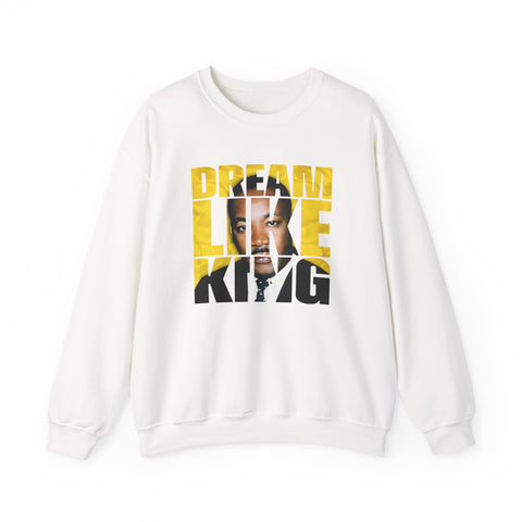 Dream Like King Crewneck Sweatshirt | Bold Portrait Typography Design