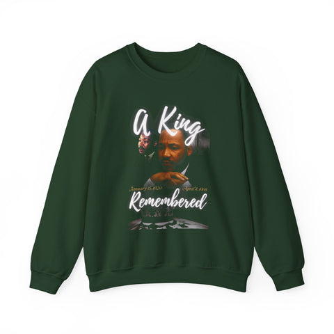 A King Remembered Crewneck Sweatshirt | Memorial Portrait Design