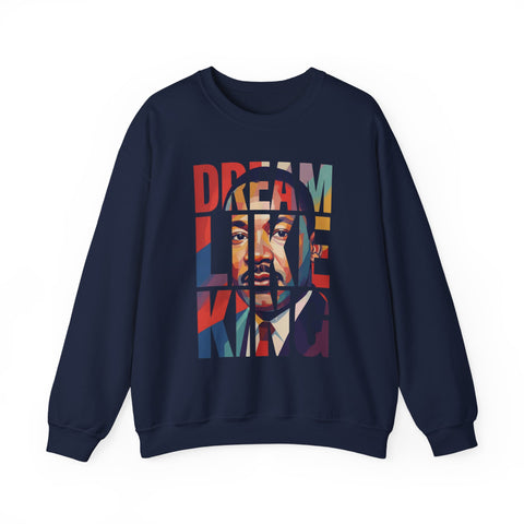 Dream Like King Crewneck Sweatshirt | Bold Letter Portrait Design
