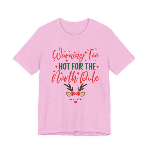 Too Hot for the North Pole Women's V-Neck Tee | Reindeer Christmas Shirt
