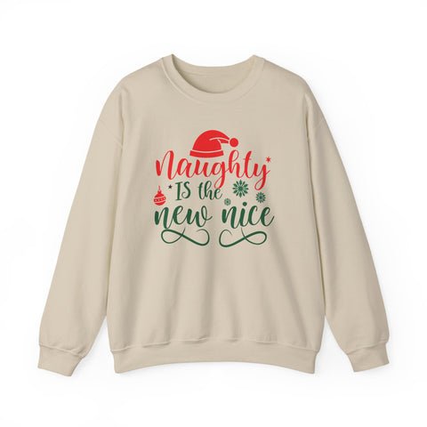 Naughty is the New Nice Sweatshirt | Christmas Santa Hat Holiday Script