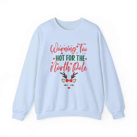 Too Hot for the North Pole Sweatshirt | Reindeer Face Christmas Crewneck