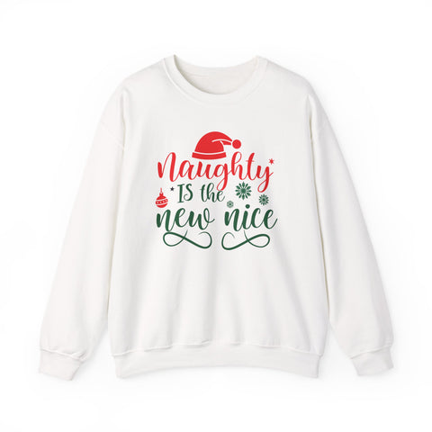 Naughty is the New Nice Sweatshirt | Christmas Santa Hat Holiday Script