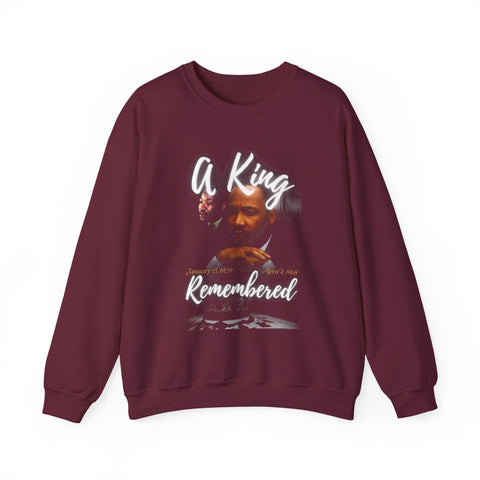 A King Remembered Crewneck Sweatshirt | Memorial Portrait Design