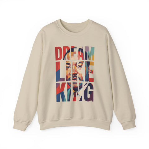 Dream Like King Crewneck Sweatshirt | Bold Letter Portrait Design