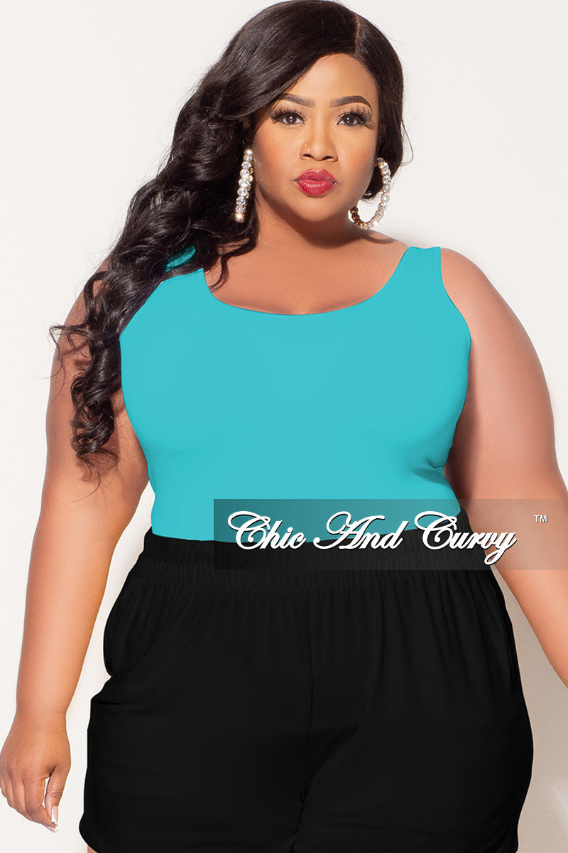 Final Sale Plus Size Camisole with Thick Straps in Ice Blue (Top Only)