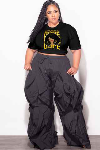 Final Sale Plus Size Fitted Black T-Shirt Unapologetically Dope