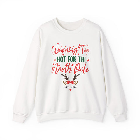 Too Hot for the North Pole Sweatshirt | Reindeer Face Christmas Crewneck