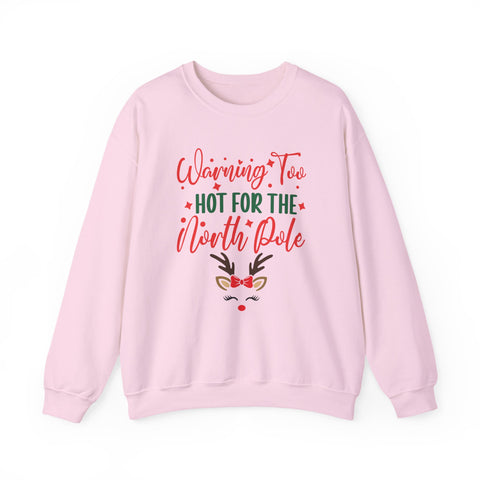 Too Hot for the North Pole Sweatshirt | Reindeer Face Christmas Crewneck