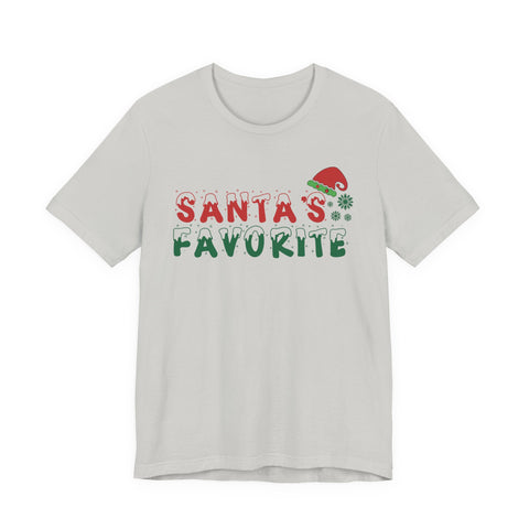 Santa's Favorite T-Shirt | Christmas Santa Hat Snowflake Holiday Tee
