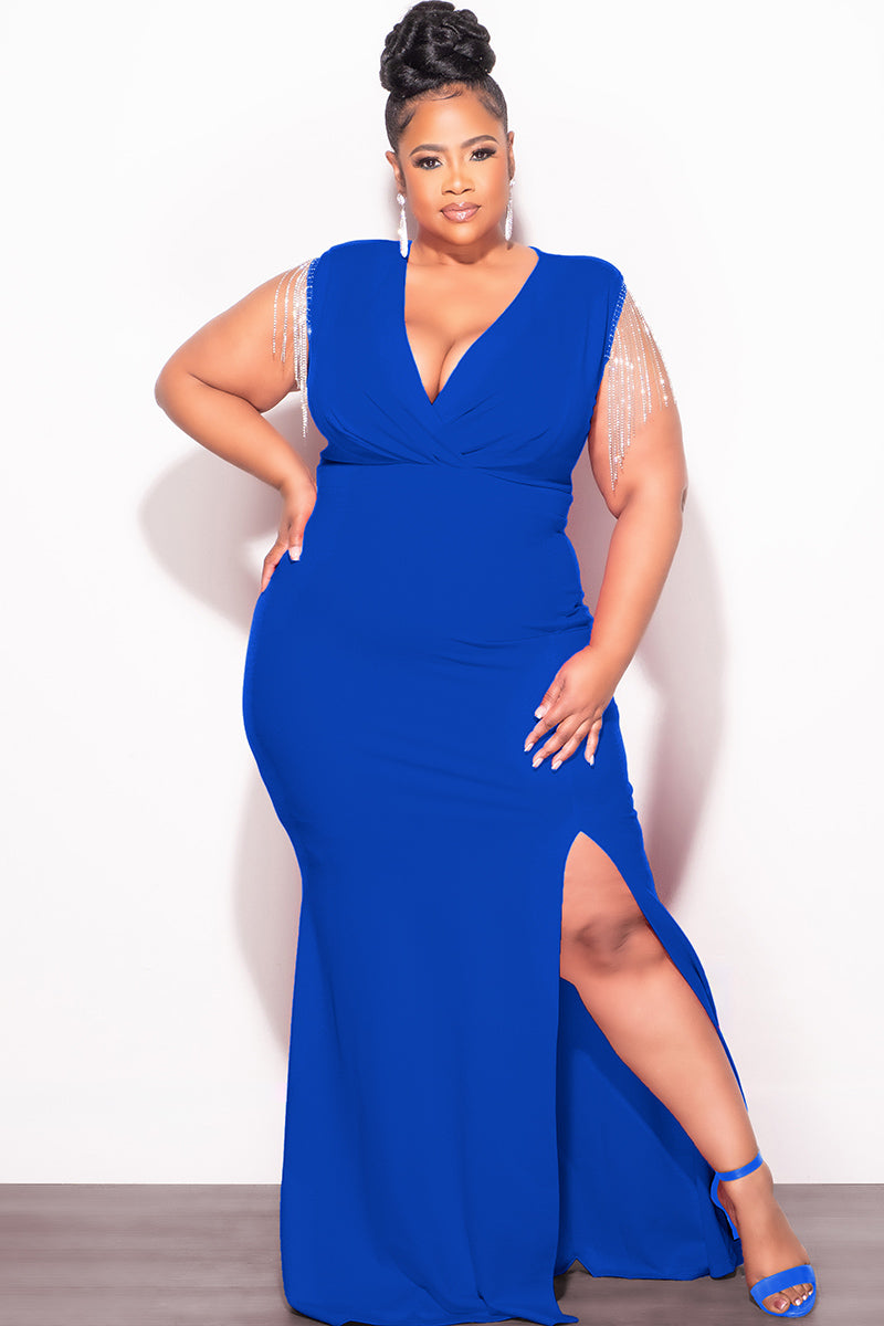 Royal Blue Silkfred Blue Wrap Dress Silkfred Navy Dress