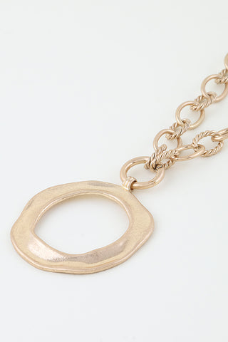 Final Sale Hammered Loop Link Chain Necklace in Gold